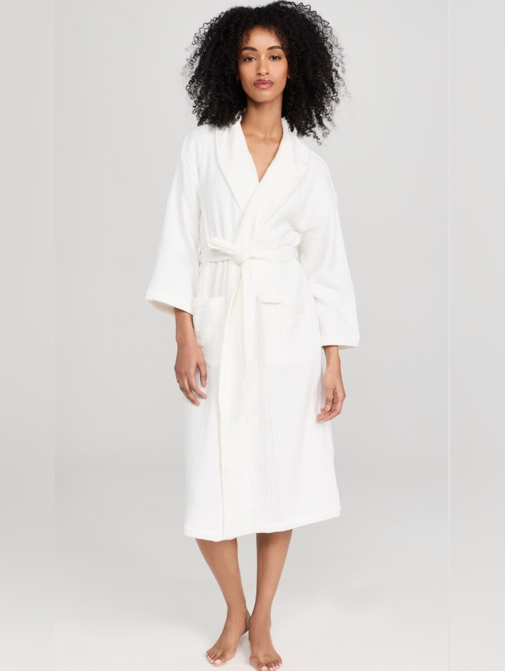 NWT Barefoot Dreams Malibu Collection Muslin Cotton Spa Robe Size-2(M)